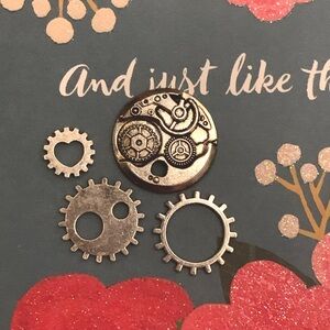 Small Silver Metal Gears, Steam Punk EUC